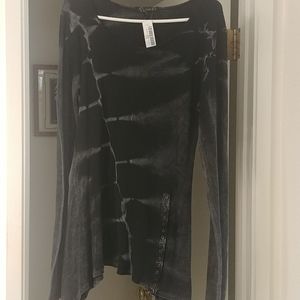 Black tie dye tunic sweater XL